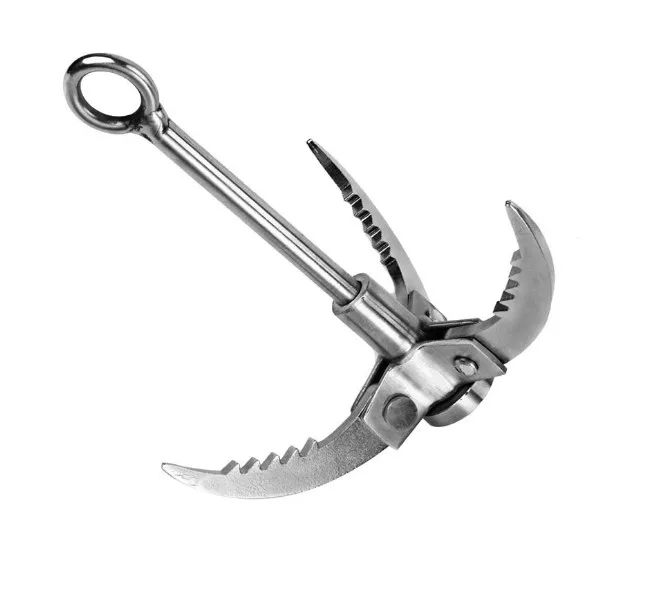 
High Quality Outdoor Survival Stainless Steel 3 Teeth Climbing Claw Grappling Hook 
