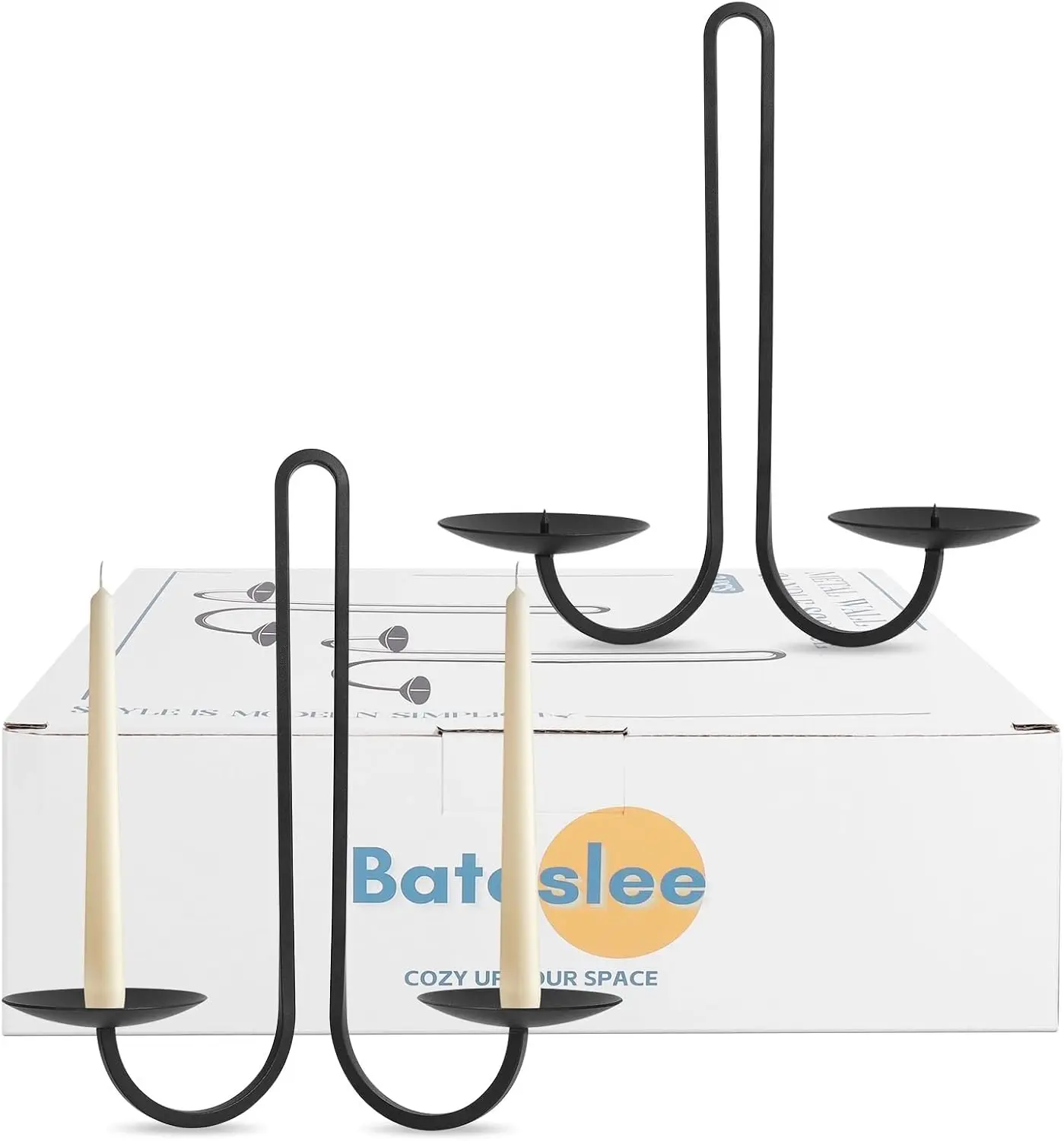 Set of 2 Libra Style  Wrought Iron Candle Sconces Wall Candle Holder Black Hanging Metal Candle Holder for Living Room