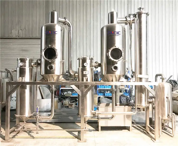 
Direct selling stainless steel double-effect external circulation alcohol vacuum evaporation concentrator 