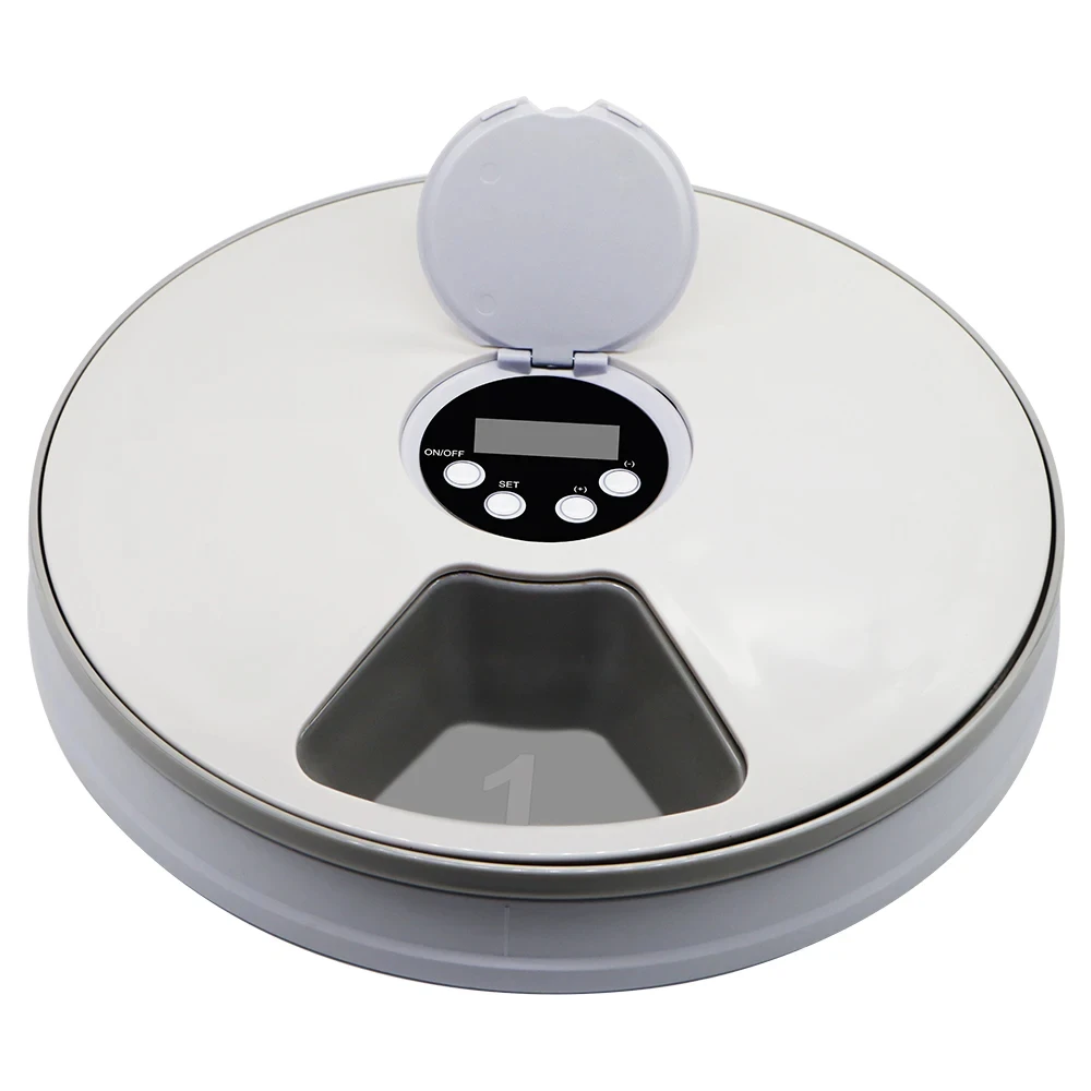24 Hours Automatic Round Pet Feeder 6 Grids Timing Food Dispenser Voice Recorder Food Bowl For Cat Dog Pet