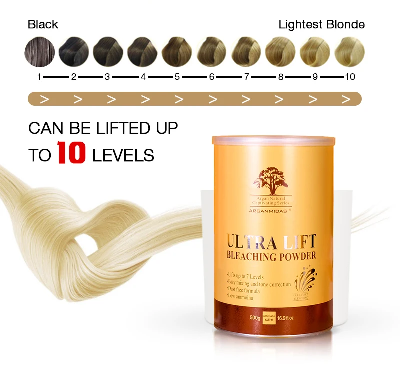 Arganmidas professional hair ash colour no ammonia hair bleaching powder with developer