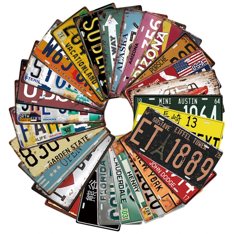 Customized Decorative License Plate Plaque Custom Enamel Metal Sign For Decoration