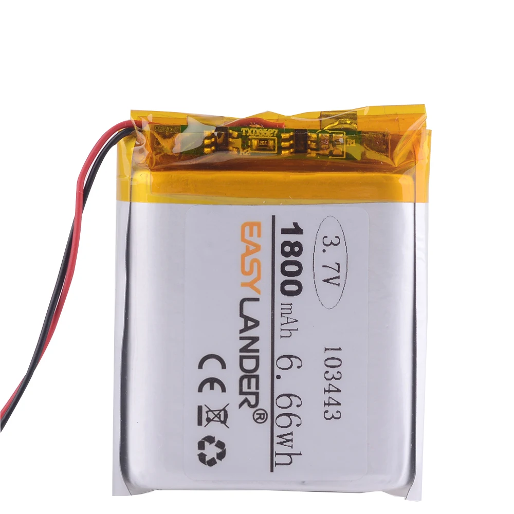3.7V lithium polymer battery 103443 1800MAH