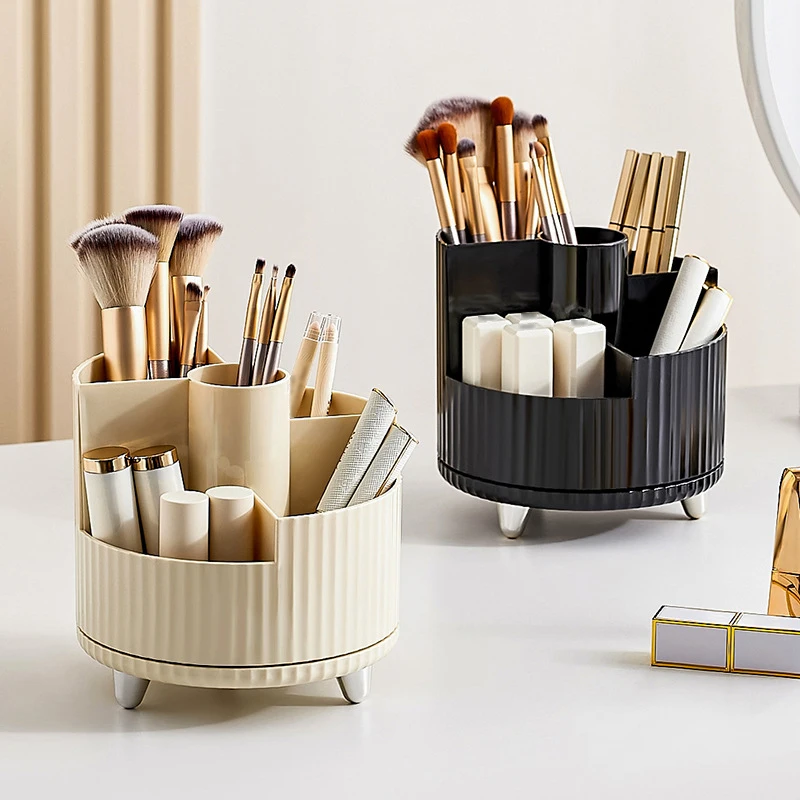 360 Degree Rotation Multifunctional Cosmetic Brush Plastic Holder Make Up Organizer Brushes Lipsticks Storage Box