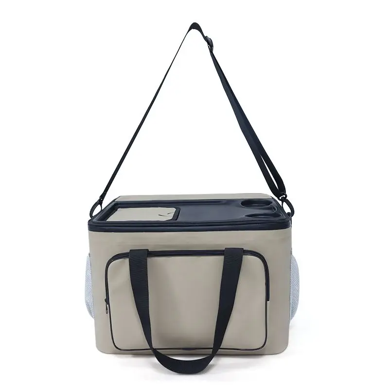 Portable Soft Sided Cooler Bag Collapsible Insulated Lunch Bag For Outdoor Use Carry Insulation Cooler Bag With Folding Table