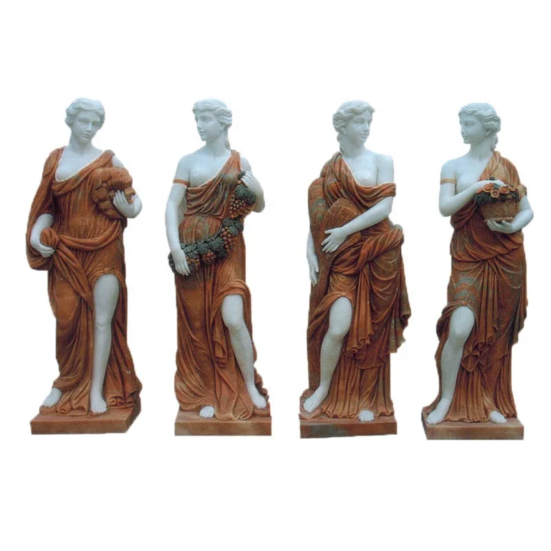 Factory Supply Outdoor Natural Stone Marble Four Seasons Angel Statues