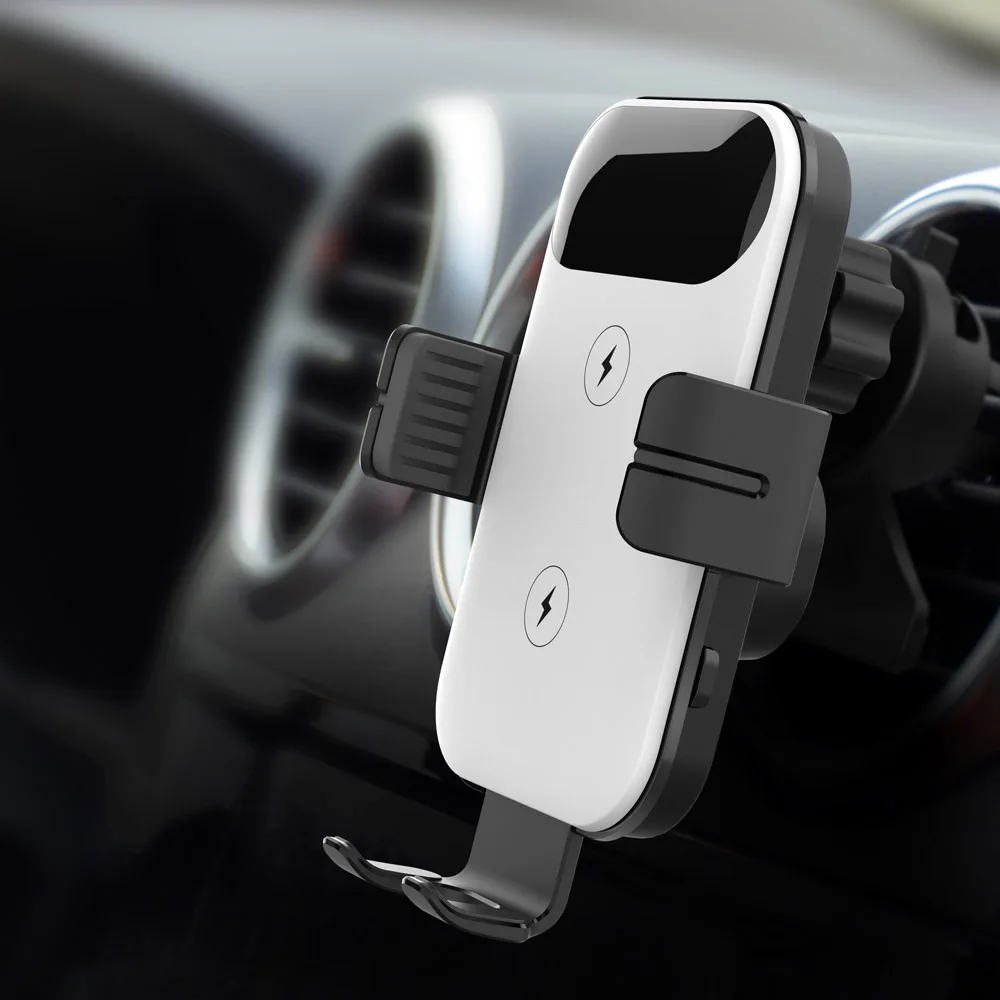 Best Sellers 2020/2021 KC Qi FOD Automatic Dual Coil Car Wireless Charger for Samsung Galaxy Z Flip 3