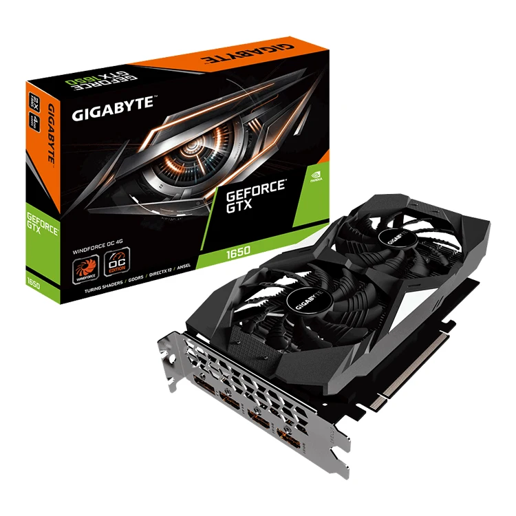 GIGABYTE NVIDIA GeForce GTX 1650 Windforce OC 4G Used Gaming Graphics Card with 4GB GDDR5 128 Bit Memory