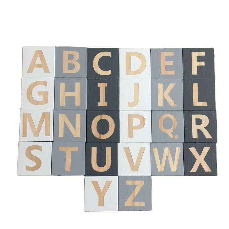 INS Hot Toddler Early Learning Educational Toy Kids Abc Wooden Alphabet Block For Children