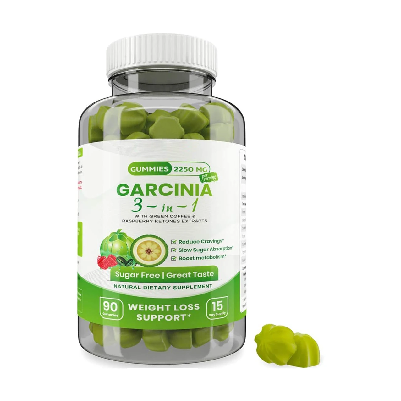 vegan Pure Extract Fat Burning Gummies Garcinia Cambogia Green Coffee Raspberry Ketones Keto Friendly loss weight