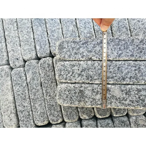 G603 grey granite cube stone flamed and tumbled cobble stone pavers