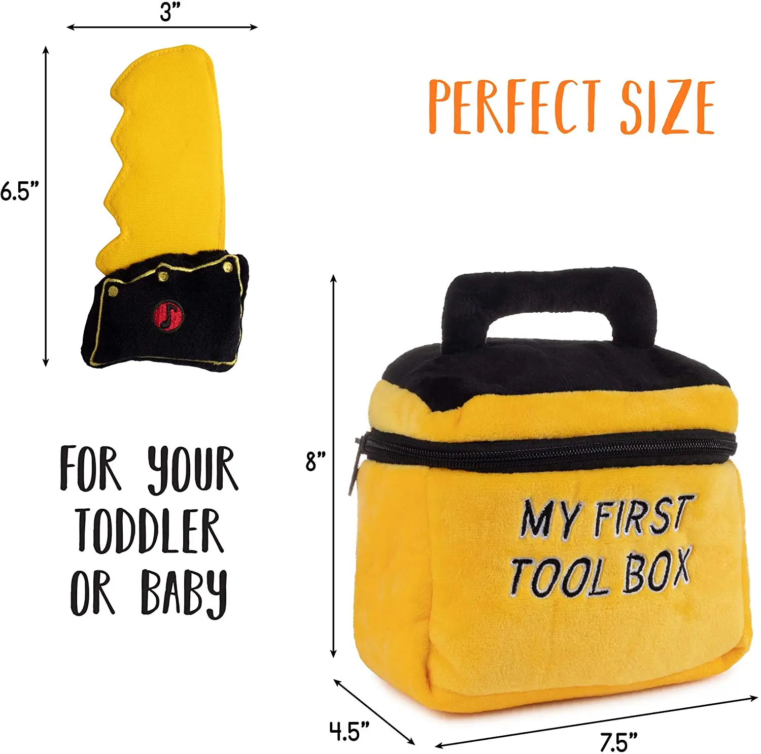 NEW Toy Tool Set for Toddlers Includes Cuddly Hammer Handsaw Screwdriver Hand Drill Zippered Box with Cool Sounds