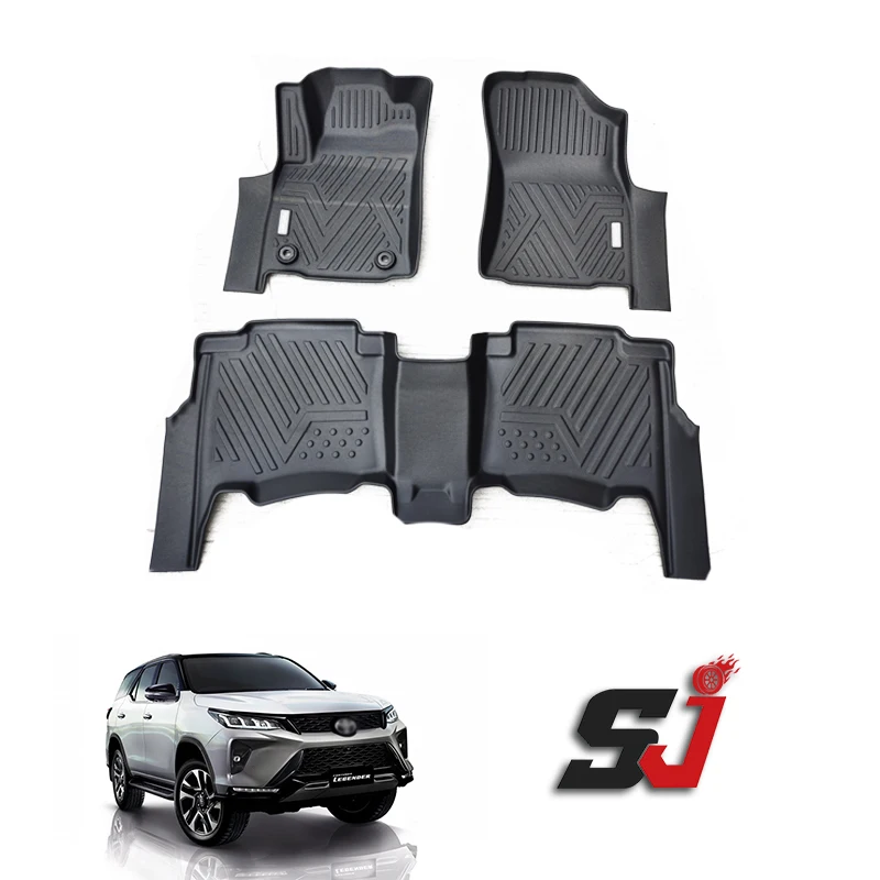 SJ Factory Price  Black Color TPE TPV Material 2020-2021 Car Floor Mat Fortuner 5D