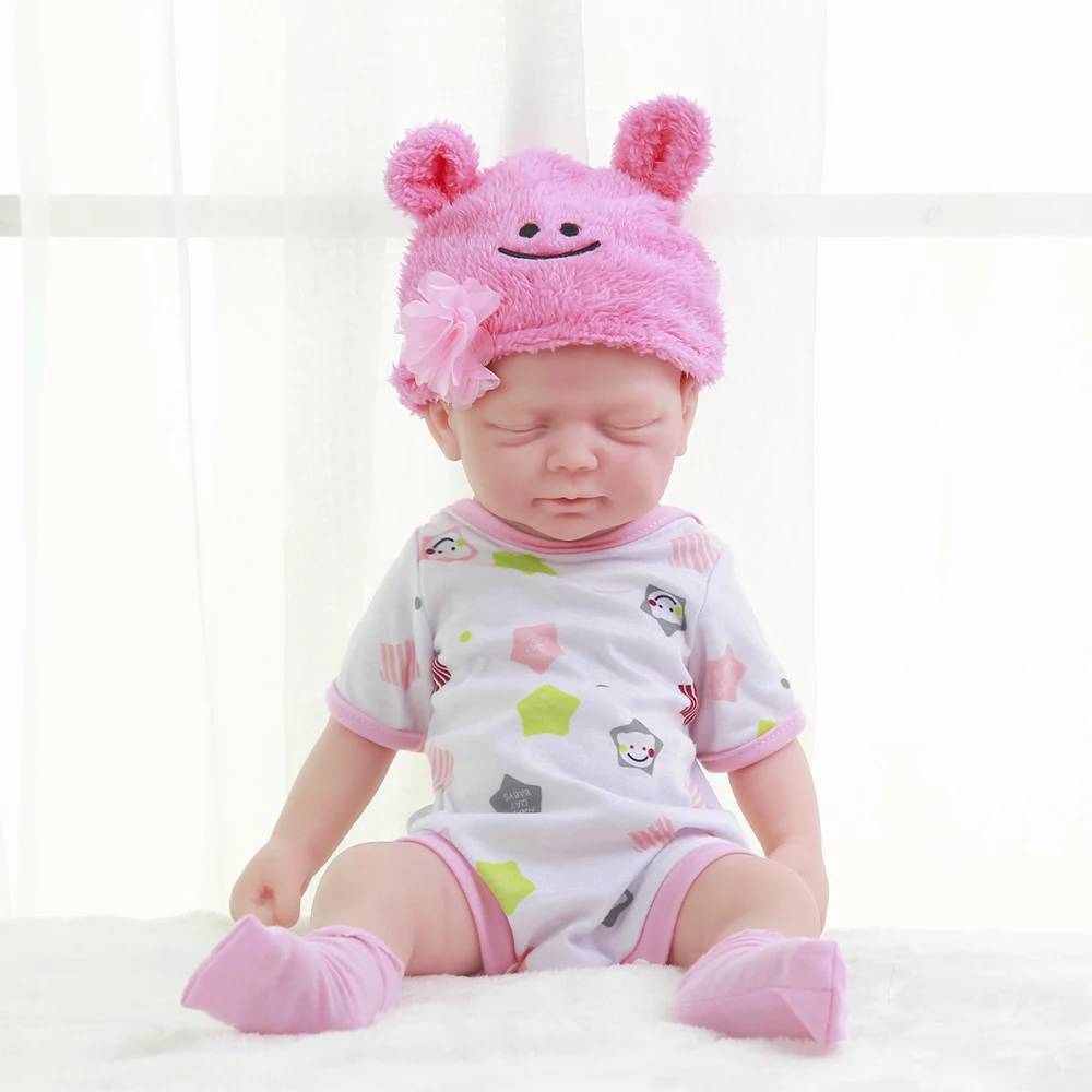 Cheap Lifelike Silicone Reborn Baby Doll Simulation Sleeping Infant Girl Toy Children Silicone Newborn