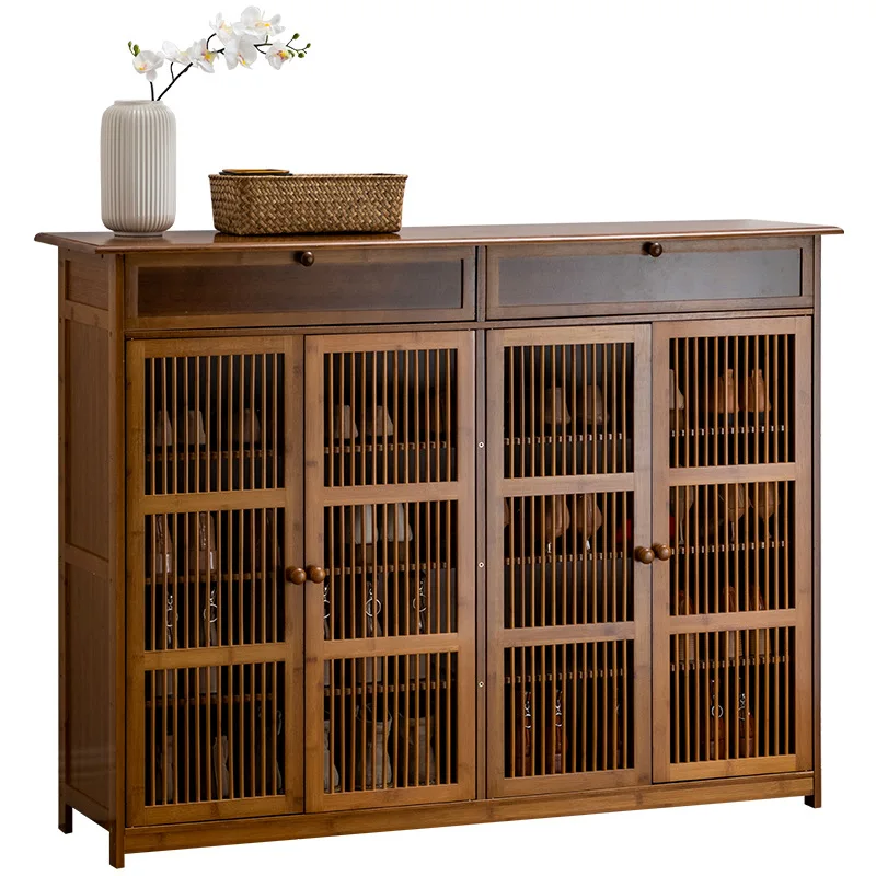 Luxury  Modern Bamboo Shoe Cabinet  Ventilate Shoes Rack Cabinet  Shoe Organizer Cabinet