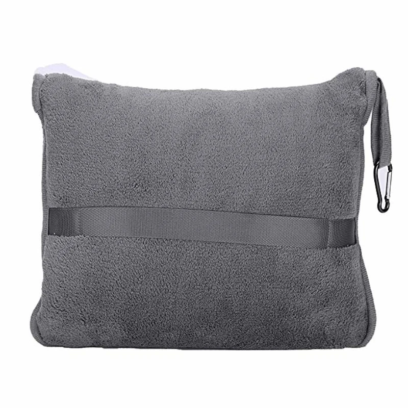 
Light Weight Airplane Travel Blanket Portable Cozy-Soft 2 in 1 100% polyester flannel Blanket and Pillow in Compact Bag 