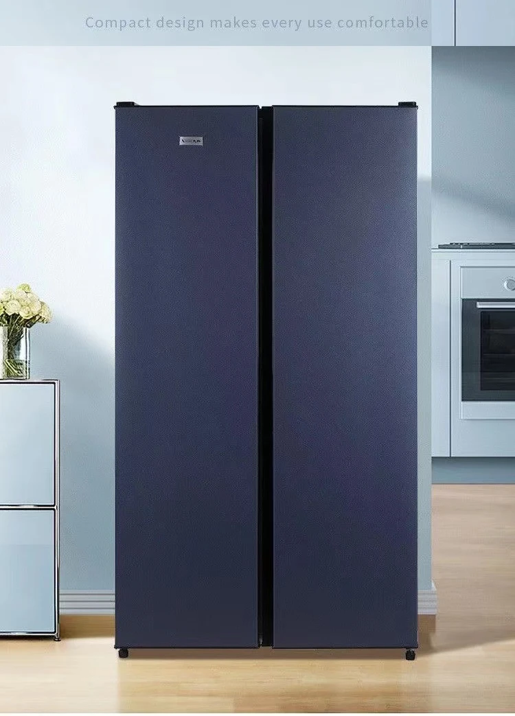 new design stainless steel top quality low noise side by side no frost household french 2 door refrigerator