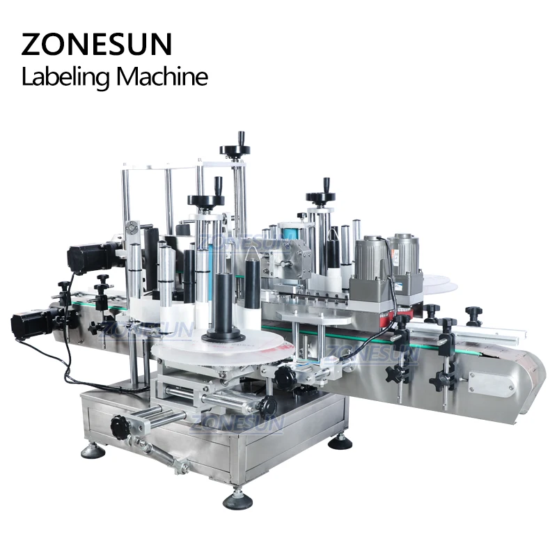  ZONESUN ZS-TB300M автоматическая наклейка плоская бутылка двусторонняя маркировочная машина для квадратных
