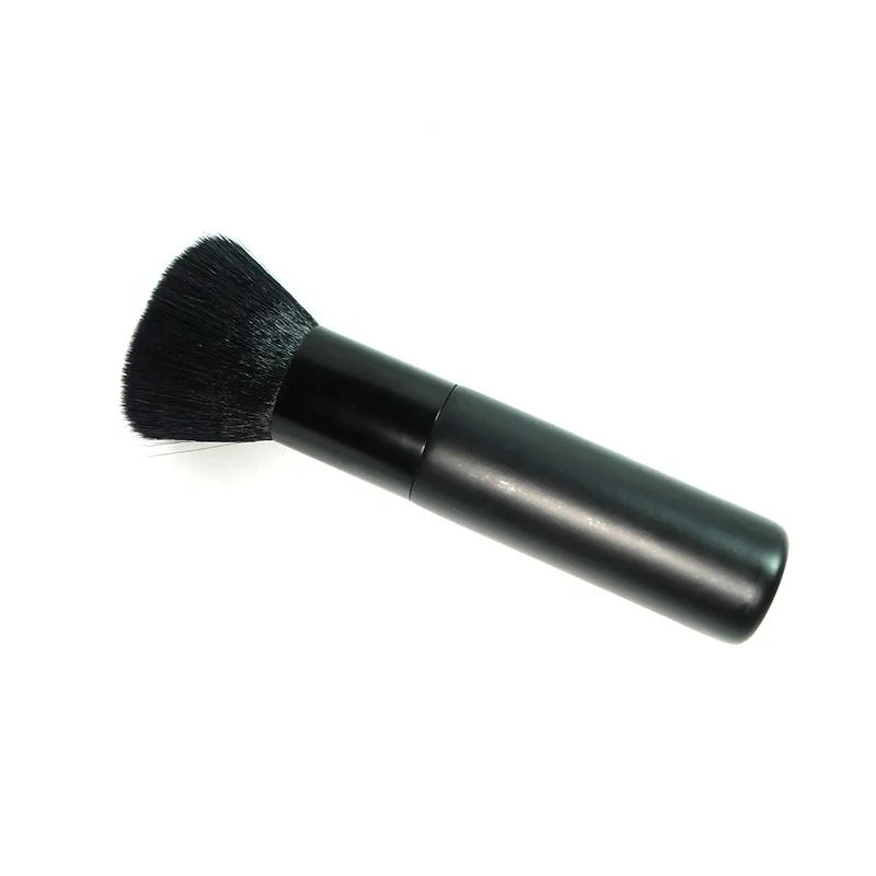 Private Label Synthetic Hair Wooden Facial Brush Single Foundation Cosmetic Brush Flat Top Kabuki Makeup Brush