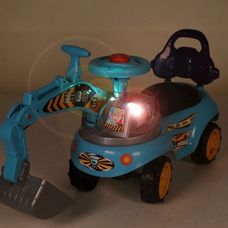 Excavator Digger Construction Vehicles, Pretend Play Ride On Excavator Sliding Tractor Ride On Bulldozer Truck For Kids//