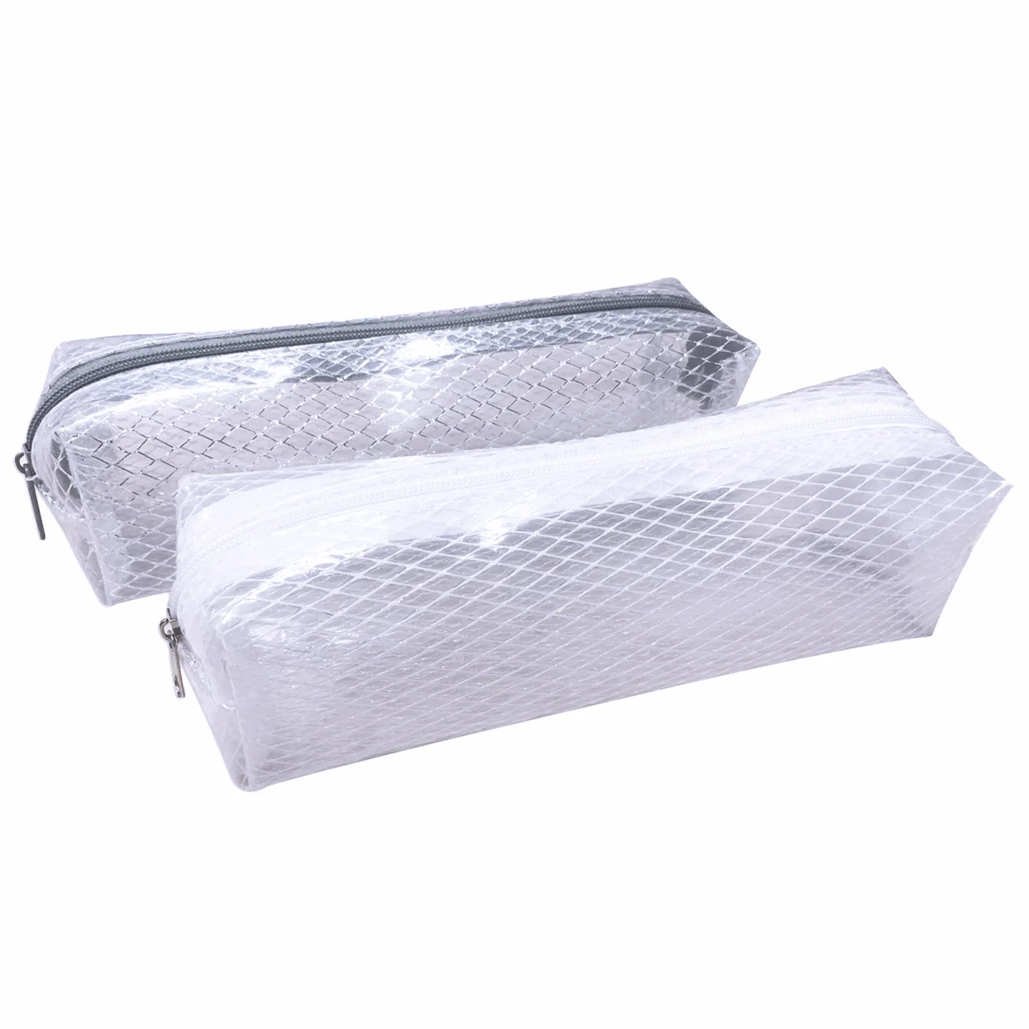 Customized Waterproof EVA Small Stationary Pen Organizer Bag Zip Lock Pouch Gold Mesh Pencil Case