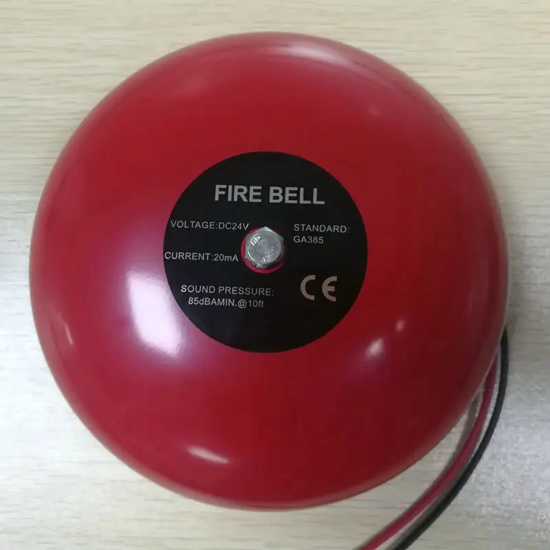 Hot Selling Weatherproof Fire Manual Safe Sound Alarm Light Red Siren Stainless Steel Fire Alarm Bell 8 Inch Electric Bell
