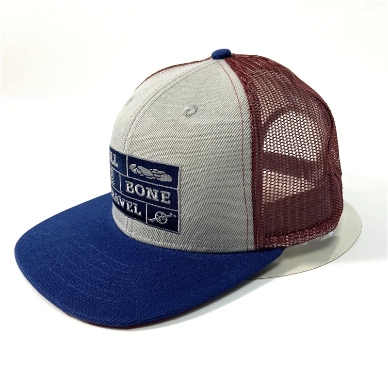Wholesale Price Trucker Hats High Quality Snapback Competitive Price Snapback With Patch Flat Bill Mesh Snapback Cap Trucker Hat