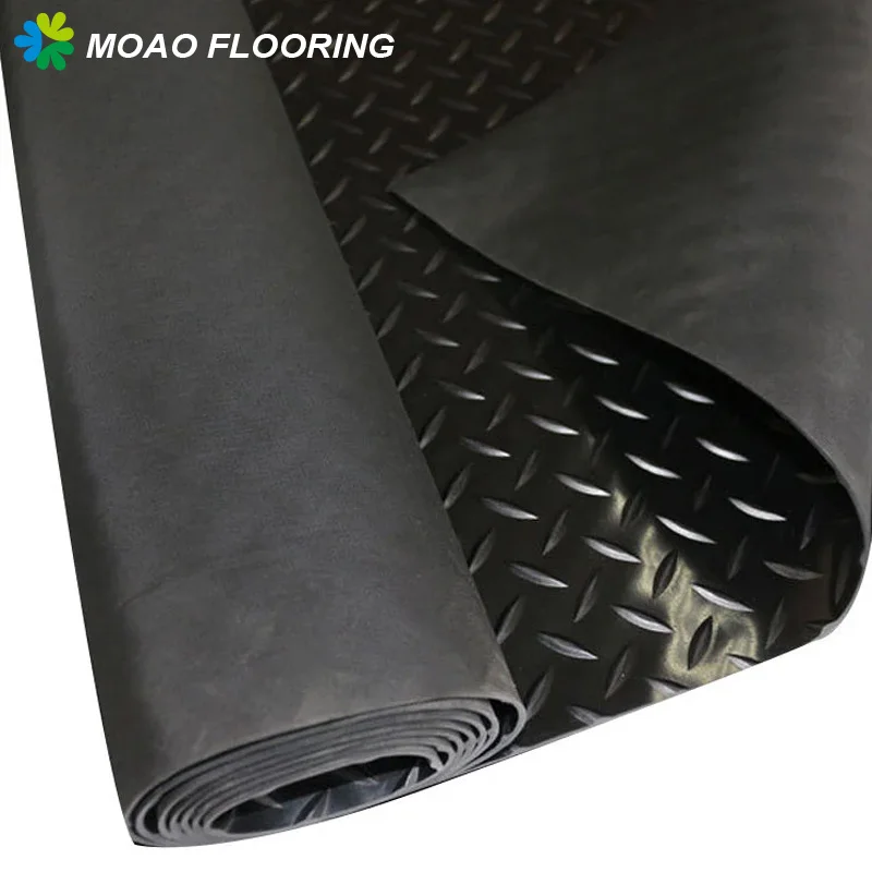 wholesale Emboss Design Anti Slip Pvc Cars Floor Mat Covering Garage Diamond Plate Coin Plastic Flooring Vinyl Roll for Workshop