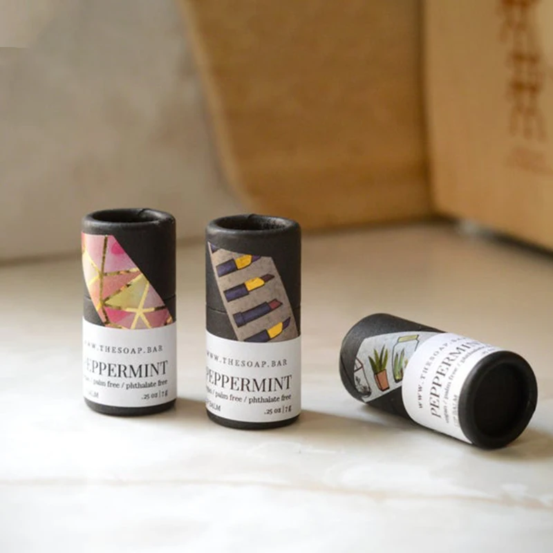 Custom Kraft   Perfume Cosmetic  Paper Tube Packaging Lip Balm Lipstick Cardboard Tube