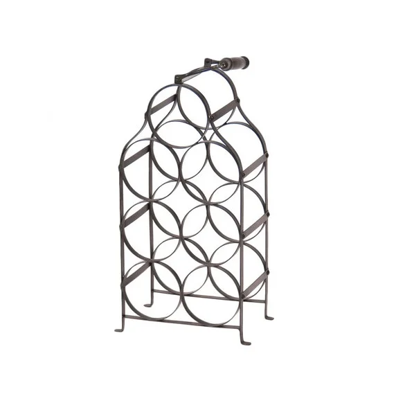 Modern Look Iron Bar Table with Wine Bottle Holder Stand