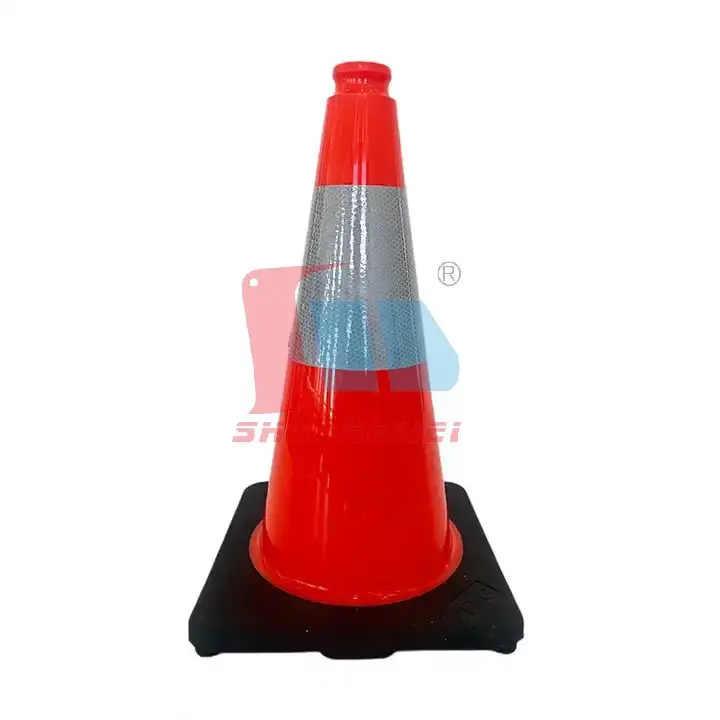 PVC Orange Traffic Cones Reflective Flexible Mini Plastic Safety Black Base Fluorescent Collision Traffic Control Driveway Cone