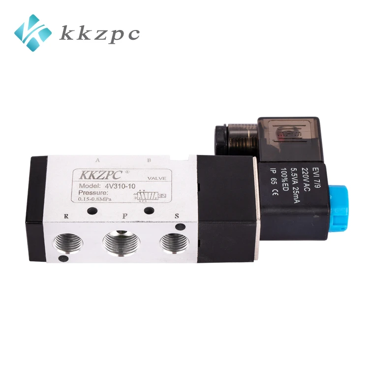 2 Position 5 Way Internal Pilot Electrical Control 3/8' Port Pneumatic Solenoid Valve 4V310-10