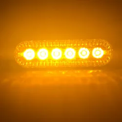 Supper slim car strobe light 12V red blue amber 6LED warning outdoor mini strobe light
