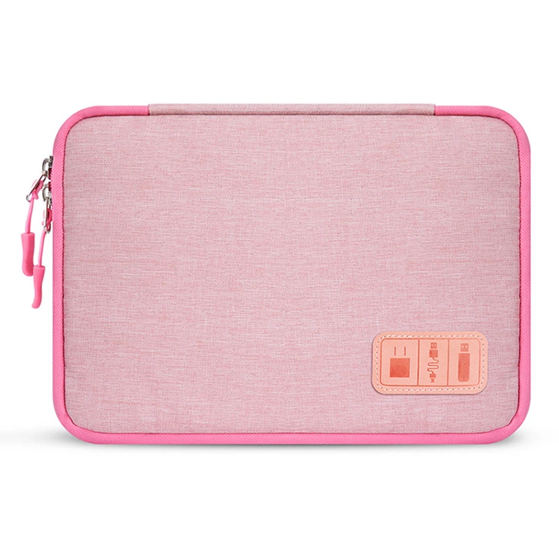 Travel Carrying Organizer Bag For Cable USB Charger Elastic Holder Mesh Pocket Storage Power Bank Hard Drive Tablet Sleeve Large