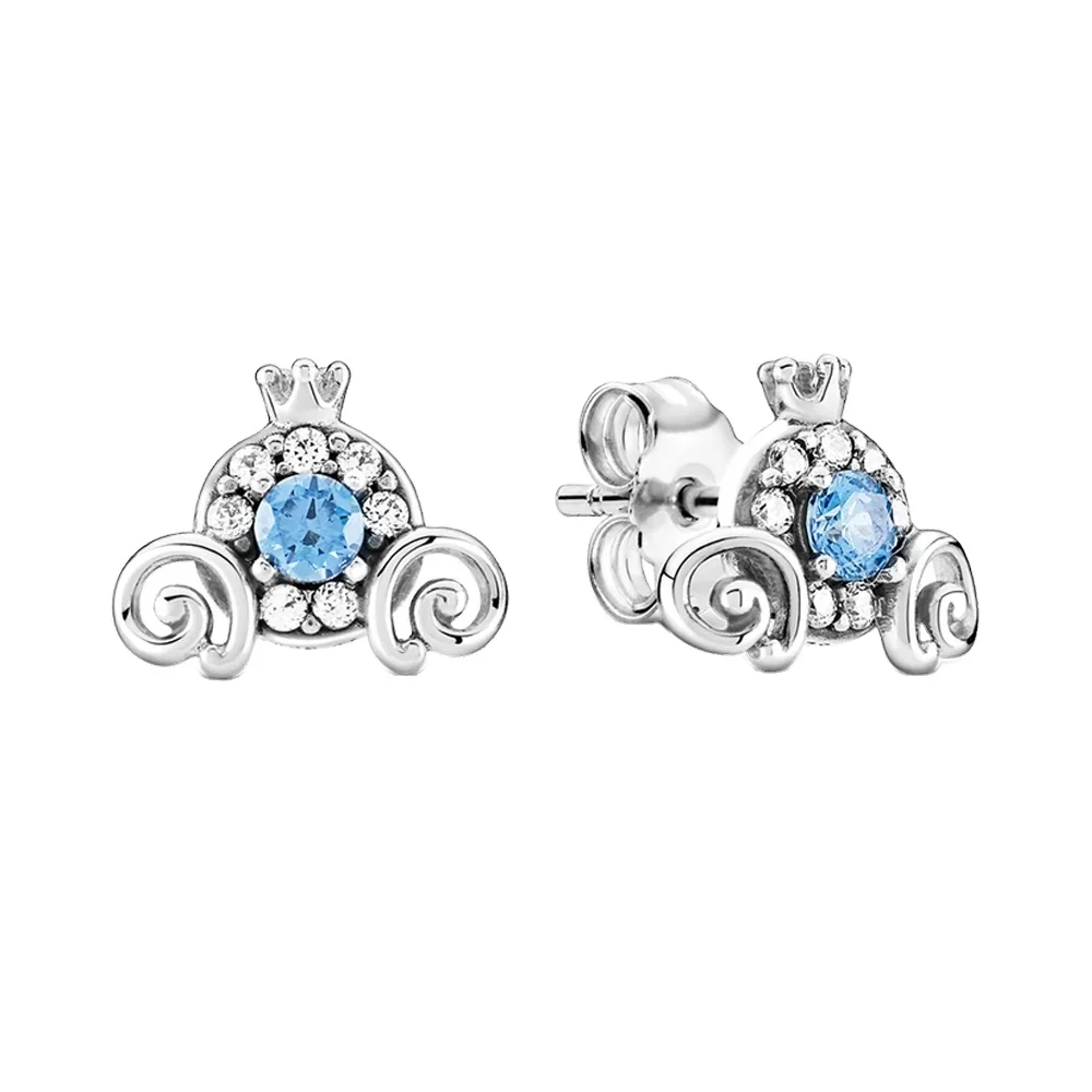 925 Sterling Silver Earrings Pumpkin Car Crown series Ring Shining zircon Eternity Earrings Fashion Necklace women jewelry gift