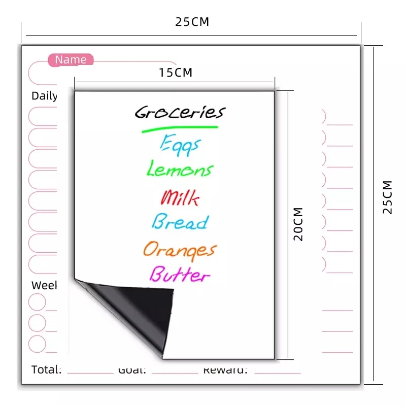 High quality Dry Erase Magnetic Calendar board  Chart Chore Board for Kids Fridge Magnets Promotional Gifts OEM LOGO Accpectable