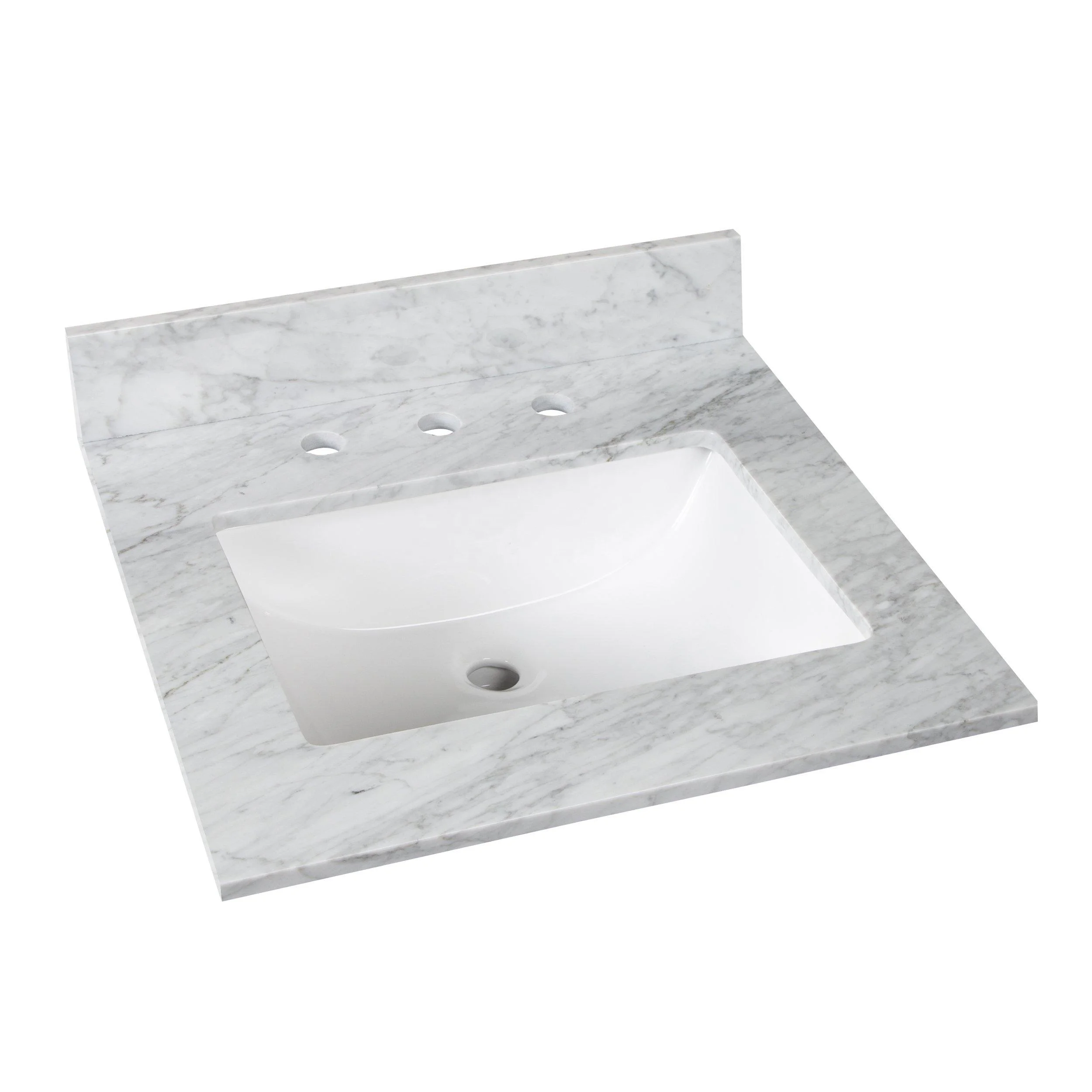 YongFeng  25 Inch Bathroom Stone  White Carrara Marble Vanity Top Countertop