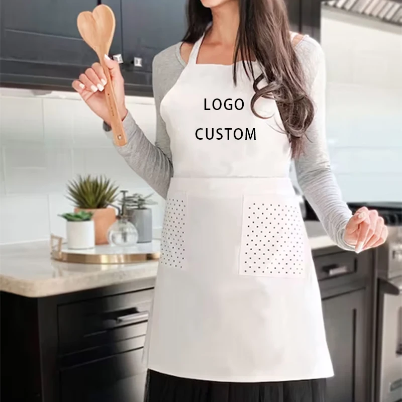 KEFEI Wholesale 100% Polyester Custom Logo Kitchen Apron 3 Days Fast Custom Proofing