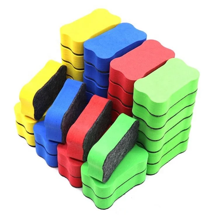 cheap square eva felt magnetic whiteboard dry erasers for school training teacher chalkboard cleaner wipers whiteboard erasers