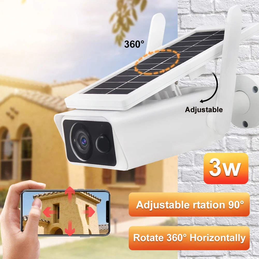  Podofo HD PTZ CCTV камера перезаряжаемая солнечная панель Водонепроницаемая ночного видения безопасности WiFi домашняя