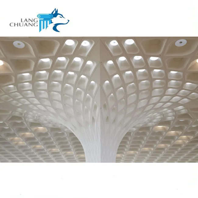 China Manufacture Sparkle White Fire-proof Humid-proof Hand Carved GRG Column Covers