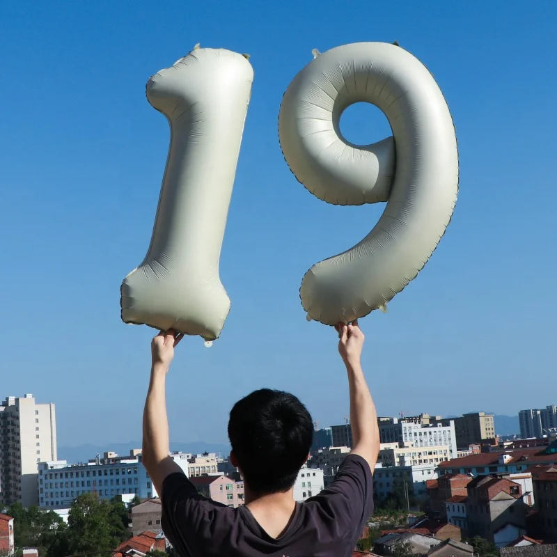 40 дюймов цифры бытовой фольгированный воздушный шар украшение Свадьба Вечеринка Самонадувающийся крем цветной