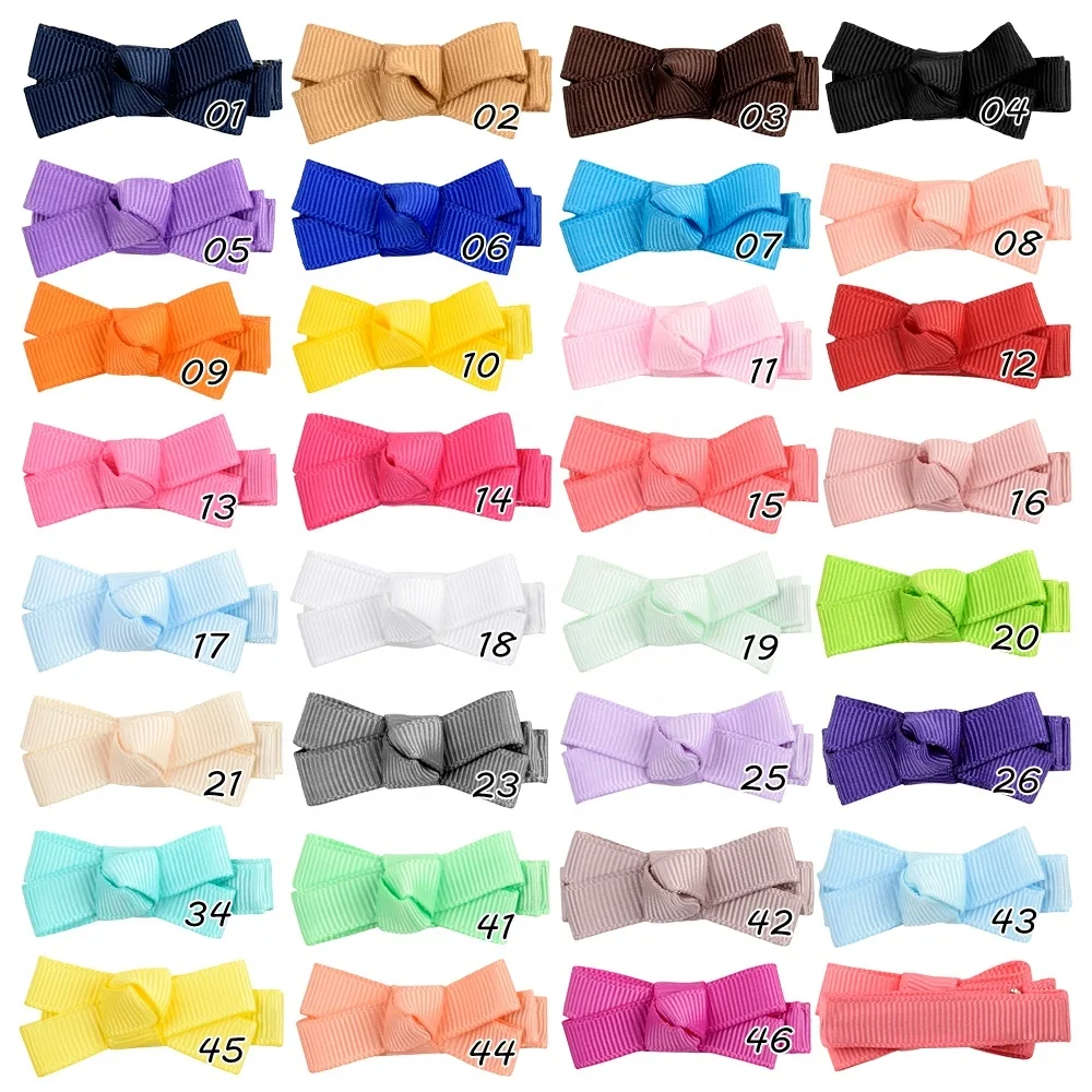 E-Magic High quality Handmade Colorful hairgrips Grosgrain ribbon bow with skin friendly clip For girls hair accessory