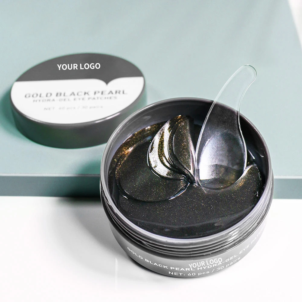 Wholesale Custom Private Label Moisture Collagen Eye Patches Anti Aging Eye Pads Black Pearl Gel Eye Mask