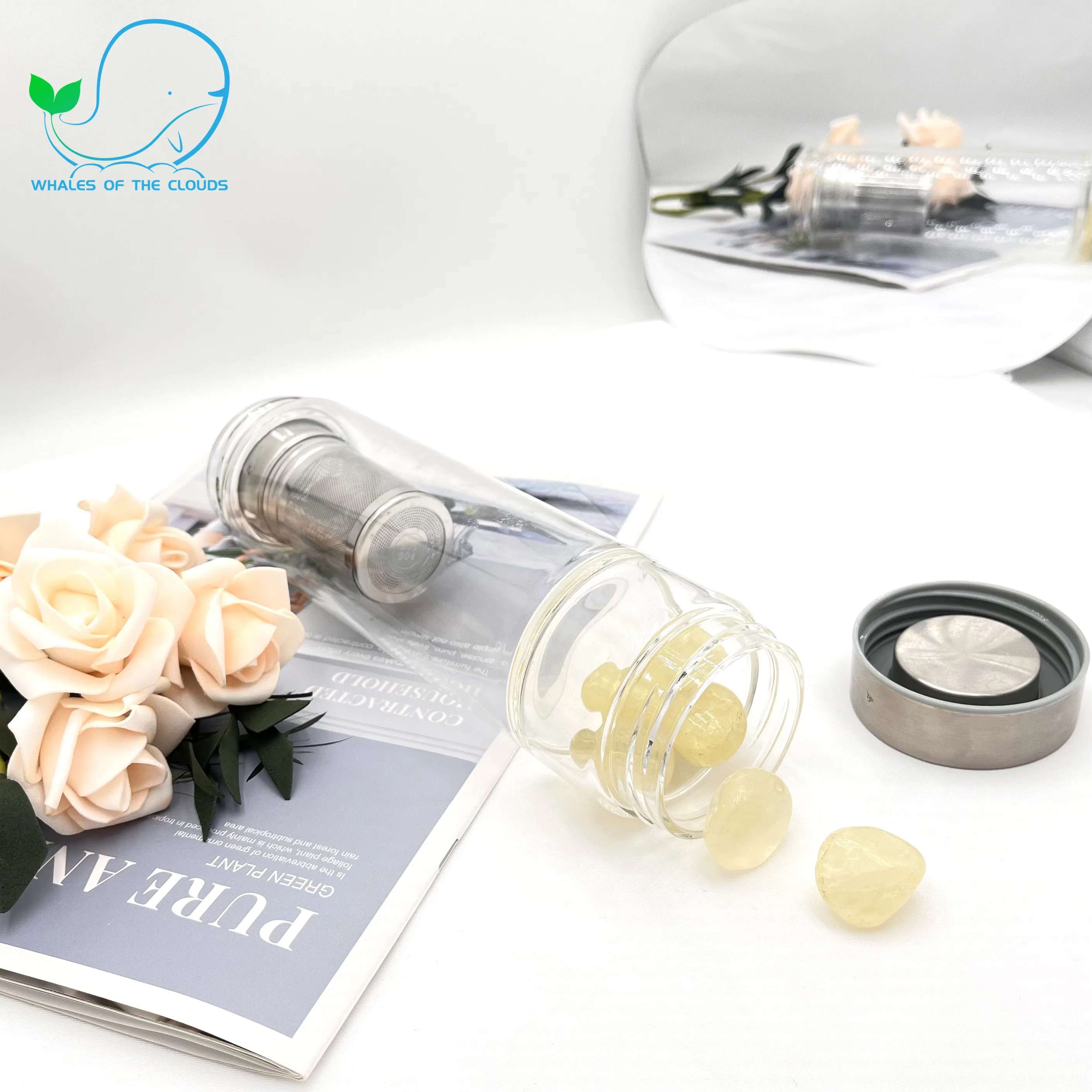 Decor Natural Cute Premium Water Bottles No Minimum Polished Crystal Glass Water Bottle