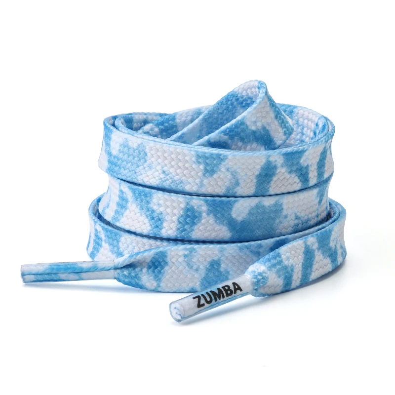 Wholesale Customized Polyester Flat Blue Thermal Transfer Shoe Lace High Quality  Colorful Shoe Decoration Flat Shoe Laces