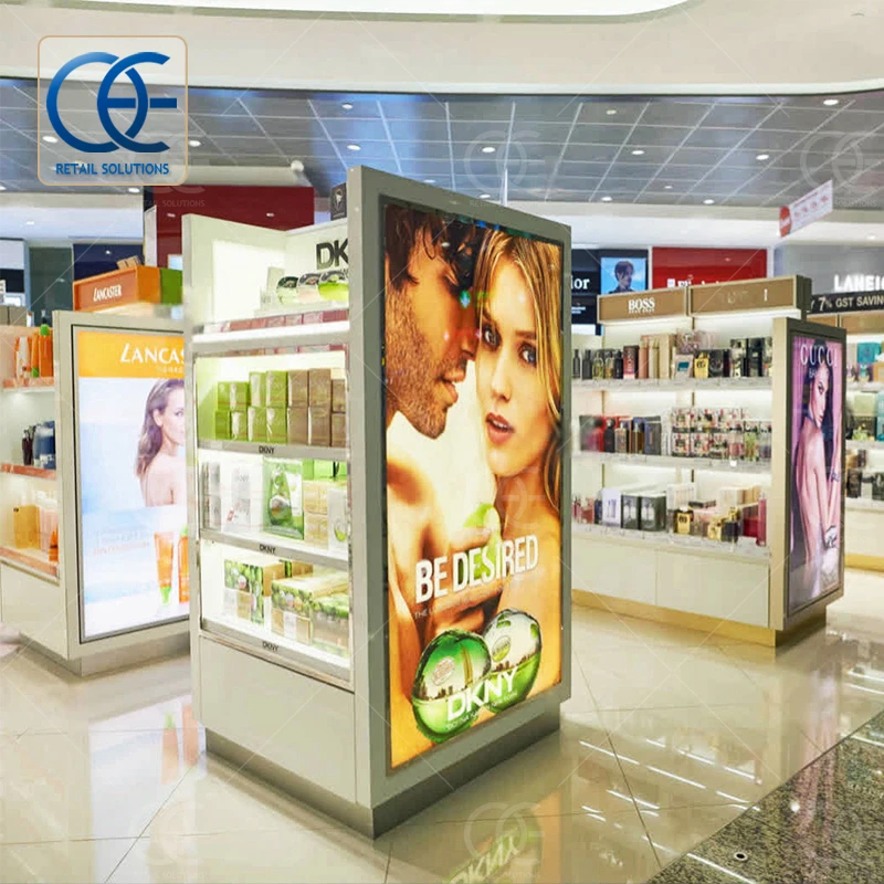 Mall Kiosk Perfume Display Stand Perfume Glass Display Stand For Perfumery Whole Shop Decor