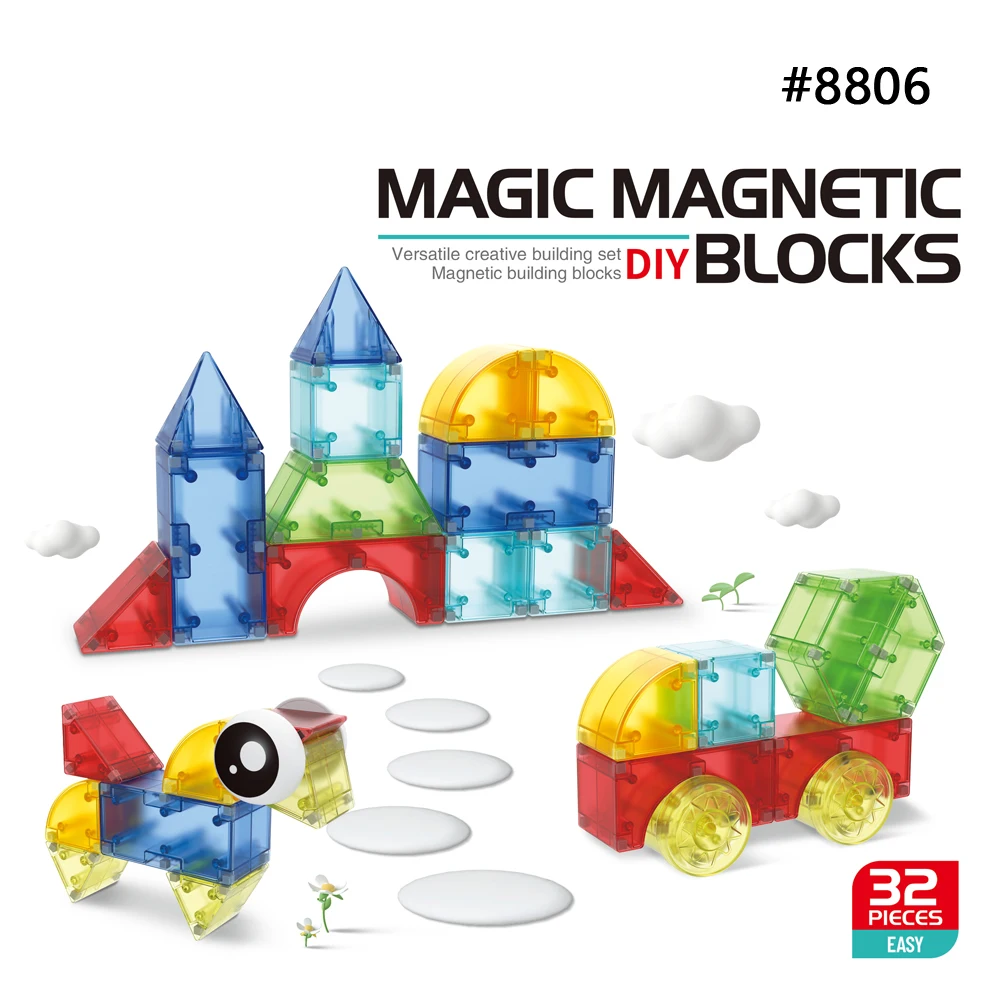 DIY Construction Magnetic Cube Toy for Kids Magnetic Tiles Magnetic Block Set Plastic and Magnet Toy Set