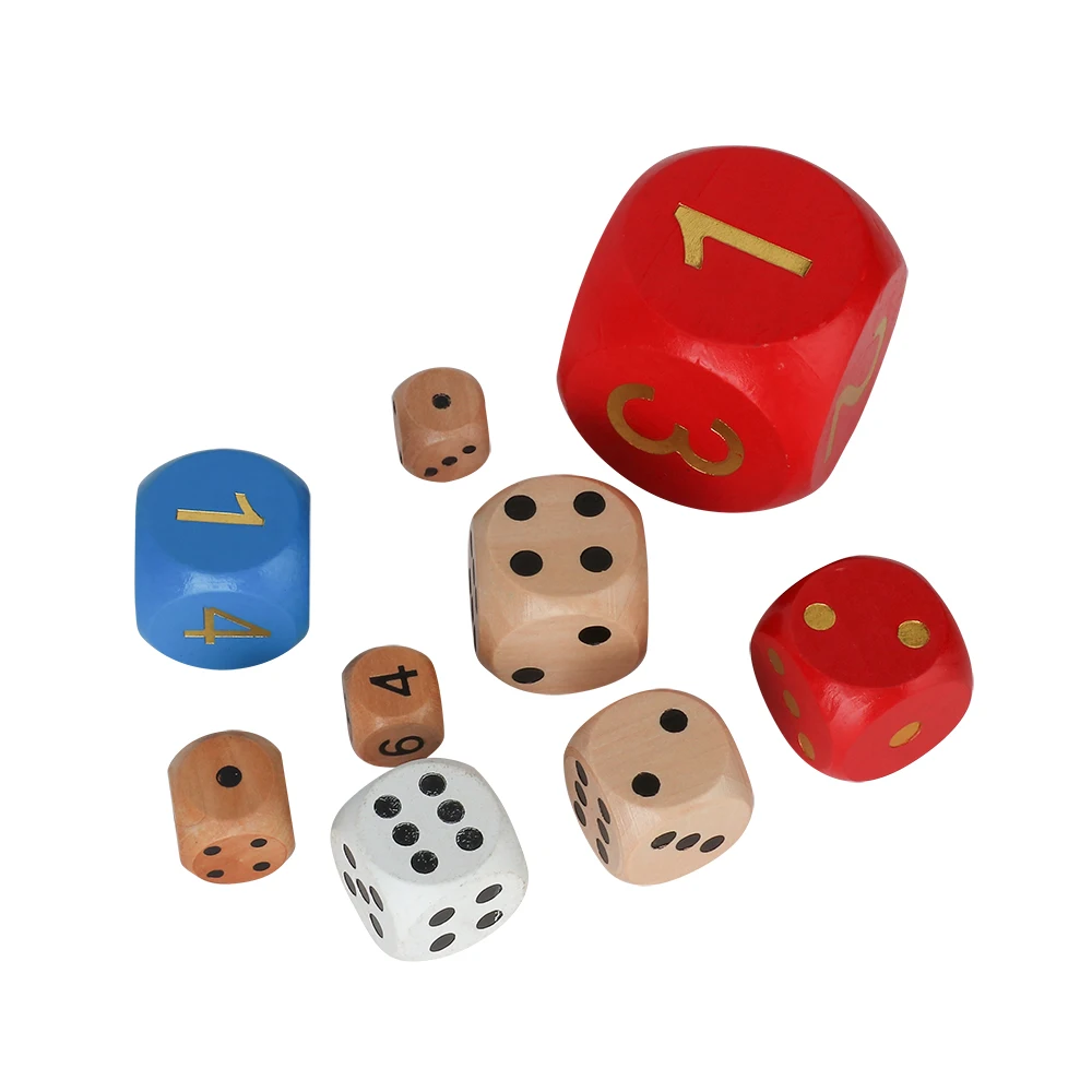 Custom Playing Board Game Components Wood D6 Polyhedral DND Dice