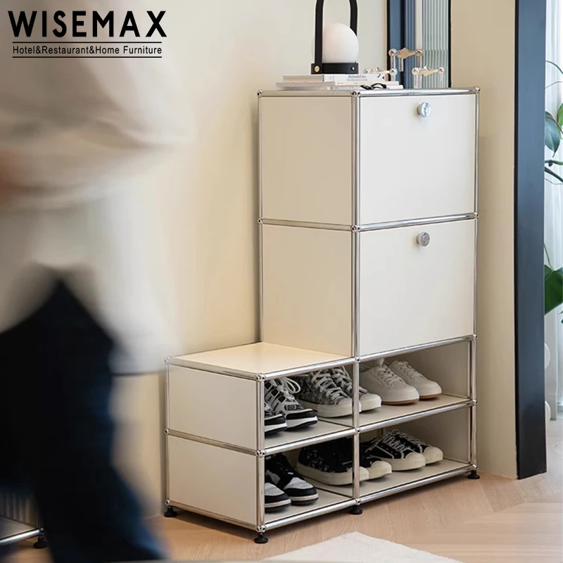 WISEMAX мебель Роскошная гостиная прихожая полки для обуви стальной запираемый обувной шкаф дома отеля вилла
